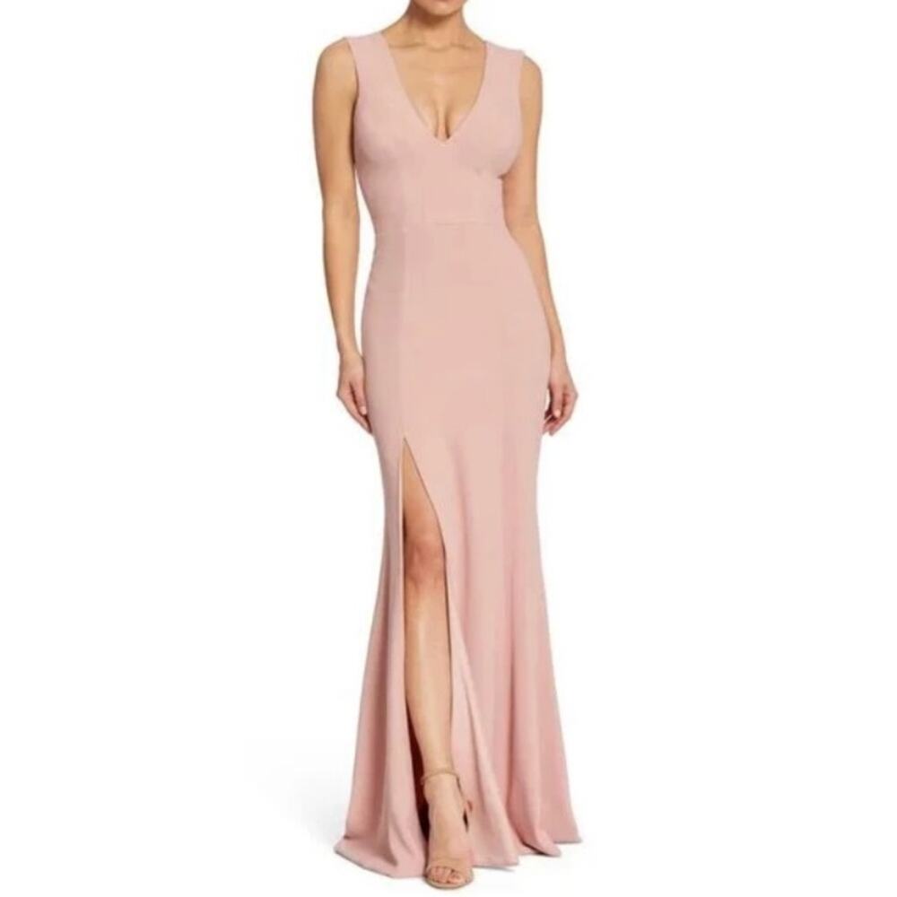 Dress The Population Blush Pink Slit Dress Gown Small